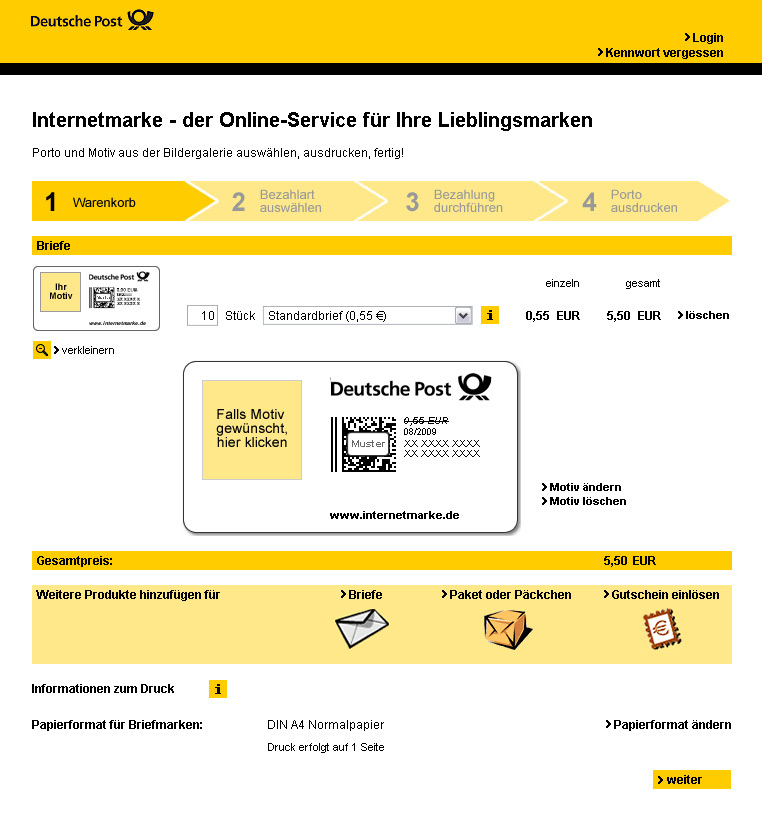 briefmarken deutsche post online kaufen